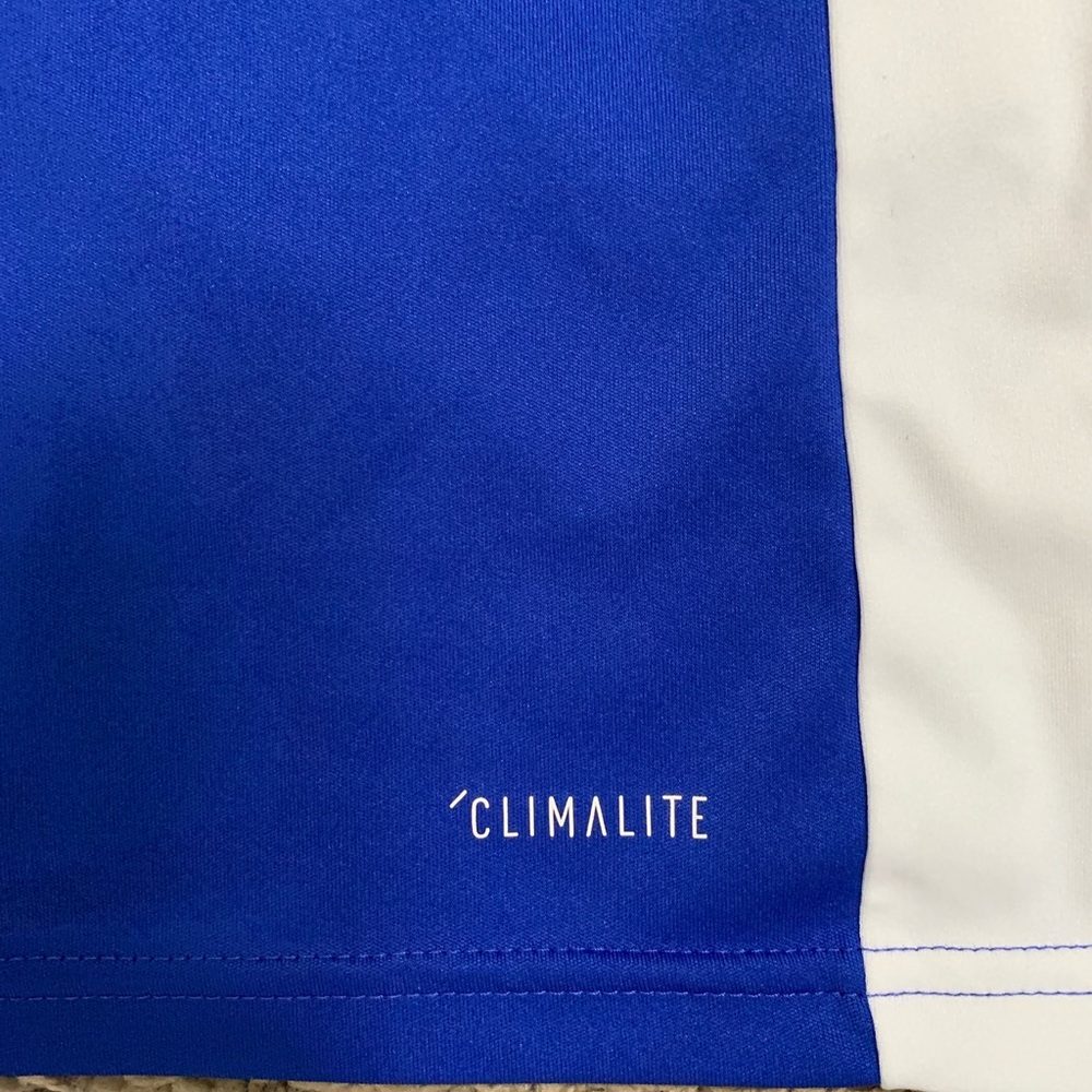 Adidas Climalite Blue White Soccer Shirt Jersey Large - Picture 4 of 5